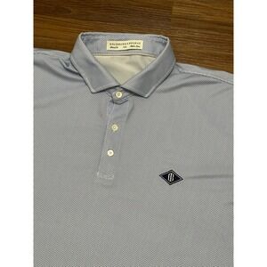 Holderness & Bourne Blue Geometric Print The Floyd Tailored Fit Polo Sz 2XL